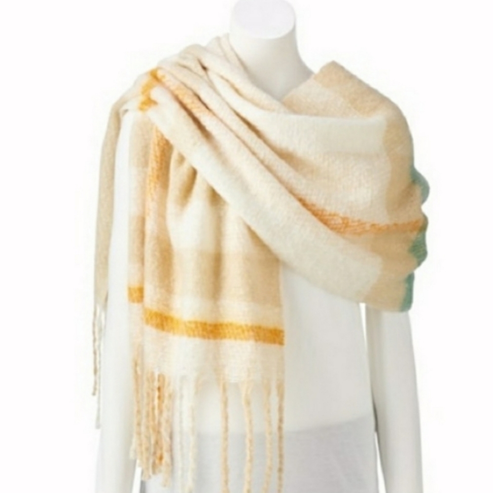 LC Lauren Conrad Creme Neutral Blanket Scarf NWT